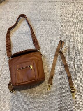 Brown Fawn Design mini backpack diaper back with gold hardware